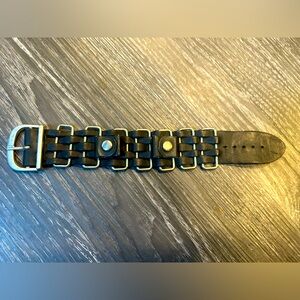 Genuine VINTAGE Black Leather watch band - unique!